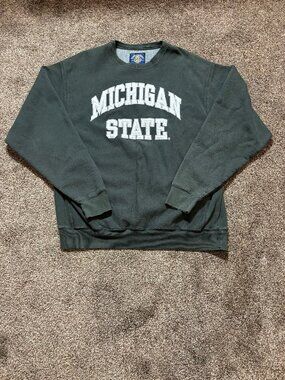 Steve & Barry's Michigan State Crewneck Sweatshirt in Green - XL